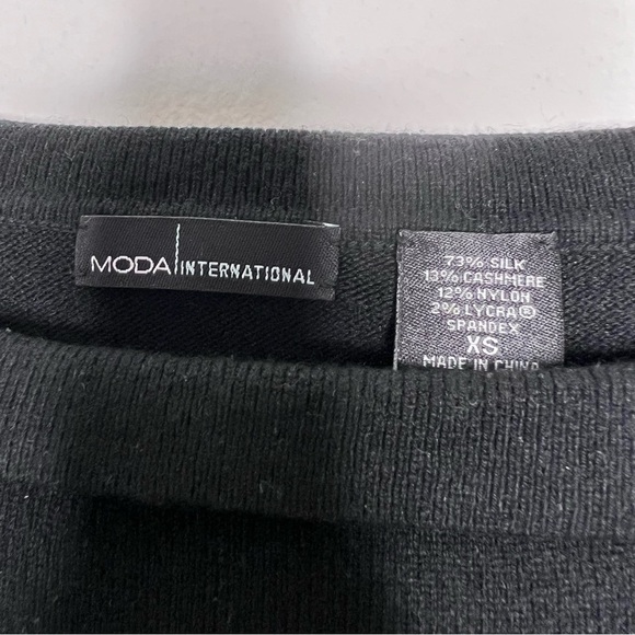 Moda International Silk and Cashmere Bow detail long sleeve top XS #8 - Picture 4 of 5